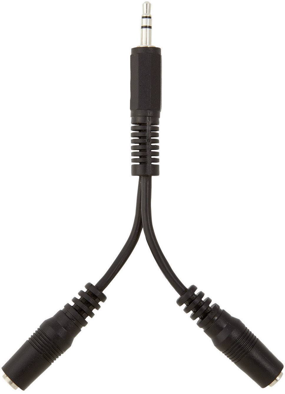 Belkin F3Y121bf0.1M F3Y121bf0.1M Klinke Audio Y-Kabel [1x Klinkenstecker 3.5 mm - 2x Klinkenbuchse 3.5 mm] Schwarz