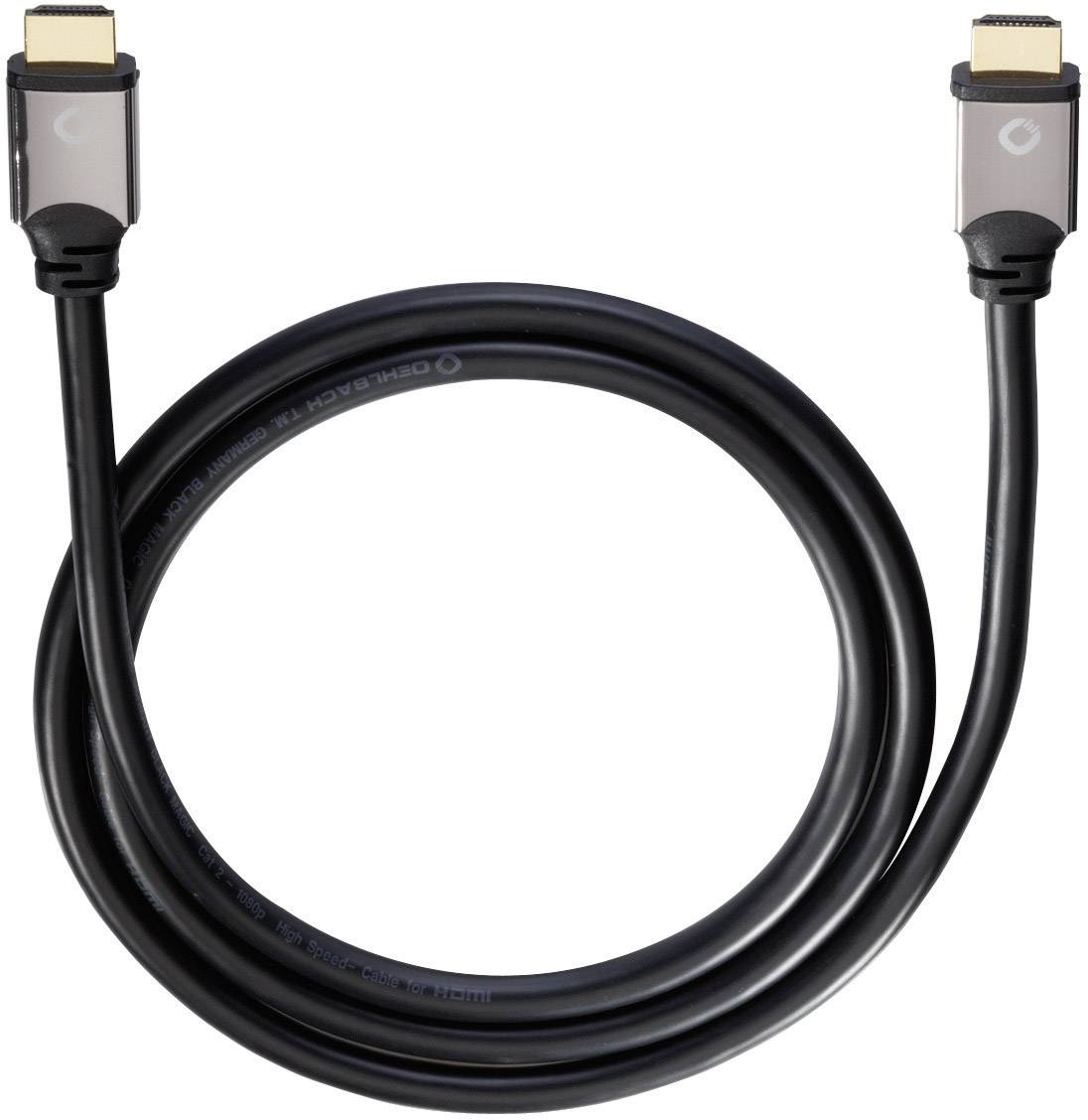 Oehlbach HDMI Anschlusskabel 1.20m Audio Return Channel, vergoldete Steckkontakte, Ultra HD (4k) HDMI Schwarz [1x HDMI-Stecker