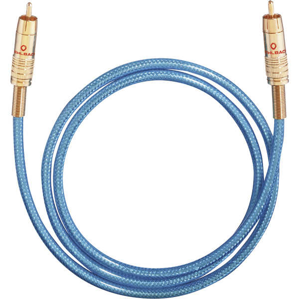 Câble de raccordement Oehlbach 10701 [1x Cinch-RCA mâle - 1x Cinch-RCA mâle] 1.50 m bleu contacts dorés, conducteur OFC