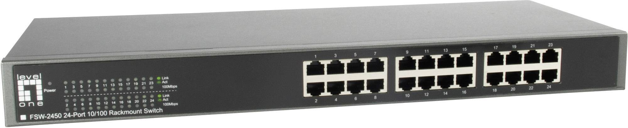 LevelOne FSW-2450 FSW-2450 19 Zoll Netzwerk-Switch 24 Port 100 MBit/s
