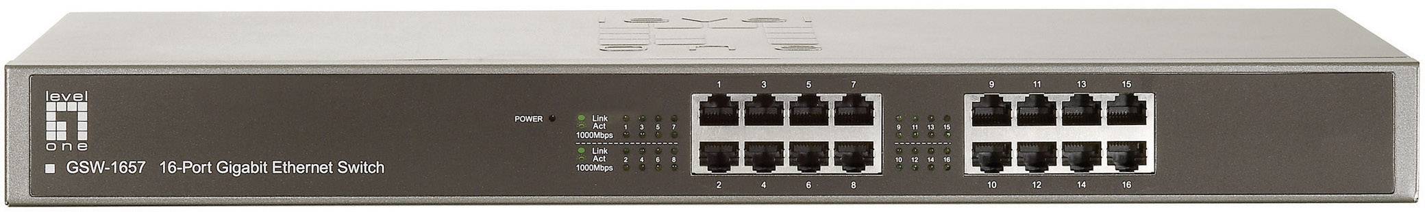 LevelOne GSW-1657 19 Zoll Netzwerk-Switch RJ45 16 Port 1 GBit/s