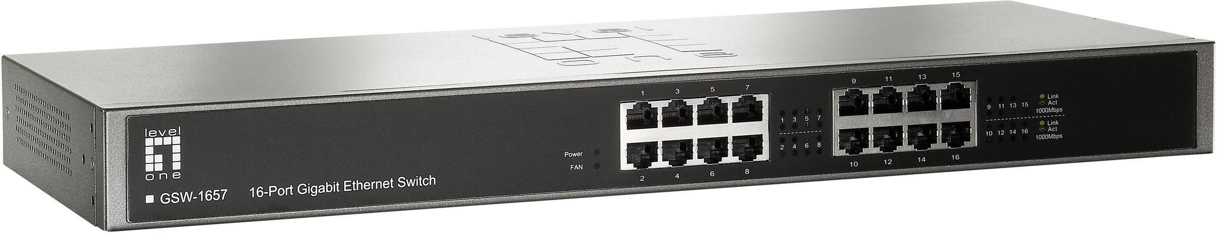 LevelOne GSW-1657 GSW-1657 19 Zoll Netzwerk-Switch 16 Port 1 GBit/s