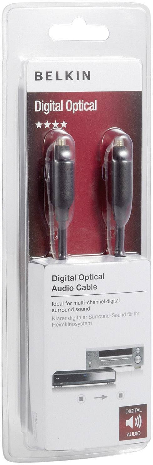 Belkin Toslink Digital-Audio Anschlusskabel [1x Toslink-Stecker (ODT) - 1x Toslink-Stecker (ODT)] 5.00m Schwarz