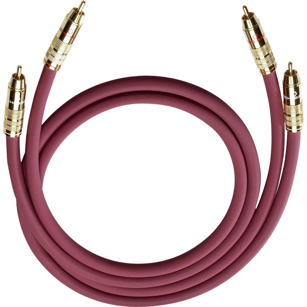Câble audio Oehlbach 2044 [2x Cinch-RCA mâle - 2x Cinch-RCA mâle] 0.70 m bordeaux contacts dorés