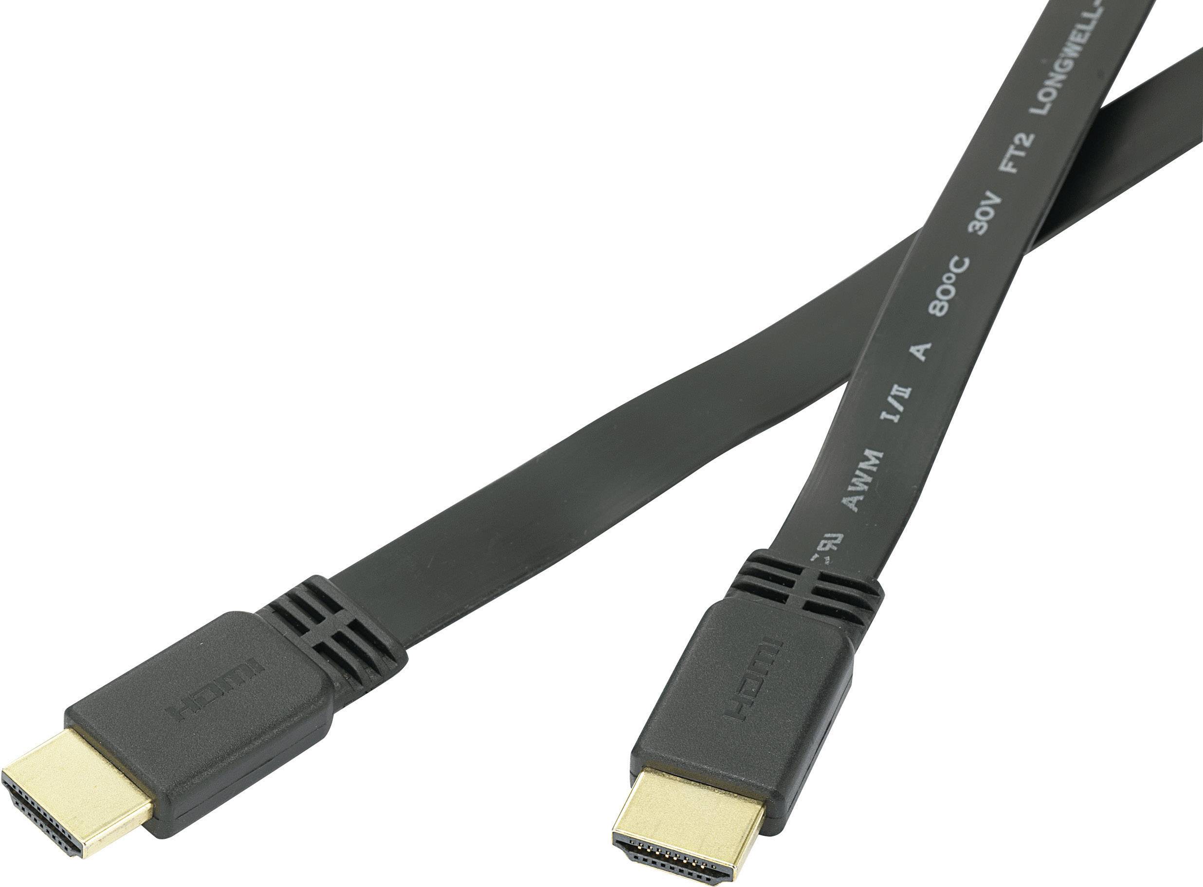 SpeaKa Professional HDMI Anschlusskabel 2.00m SP-3976532 Audio Return Channel, vergoldete Steckkontakte, hochflexibel, Ultra HD
