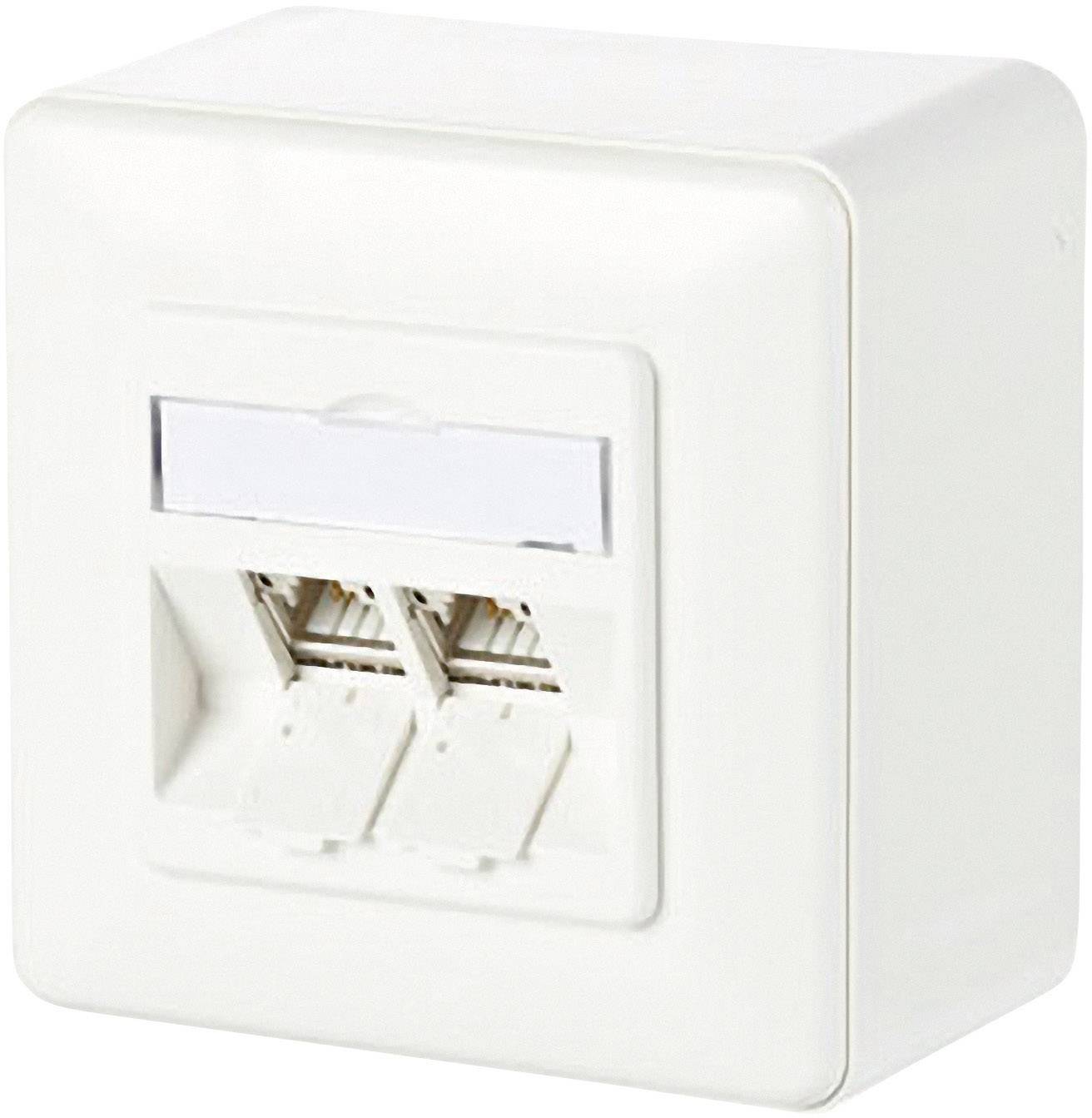 Metz Connect Netzwerkdose Aufputz CAT 6a 2 Port Reinweiß