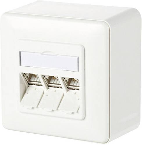 Metz Connect Netzwerkdose Aufputz CAT 6a 3 Port Reinweiß