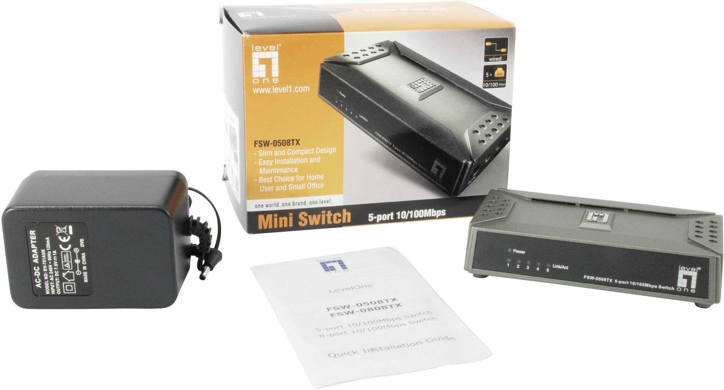 Schalter 5x FE FSW-0508TX Kunststoff