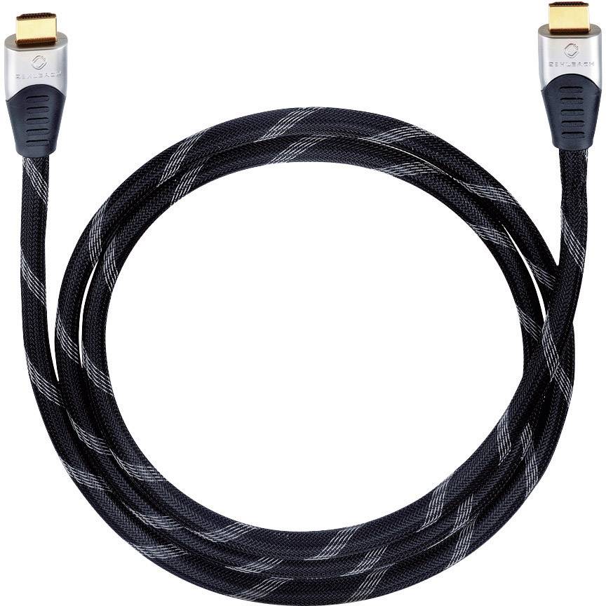 Oehlbach HDMI Anschlusskabel  2.20 m Schwarz 42473 Audio Return Channel, vergoldete Steckkontakte, gesleeved, Ultra HD (4k) HDMI