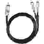 Oehlbach 2056 Cinch / Klinke Audio Anschlusskabel [2x Cinch-Stecker - 1x Klinkenstecker 3.5 mm] 1.00m Schwarz vergoldete