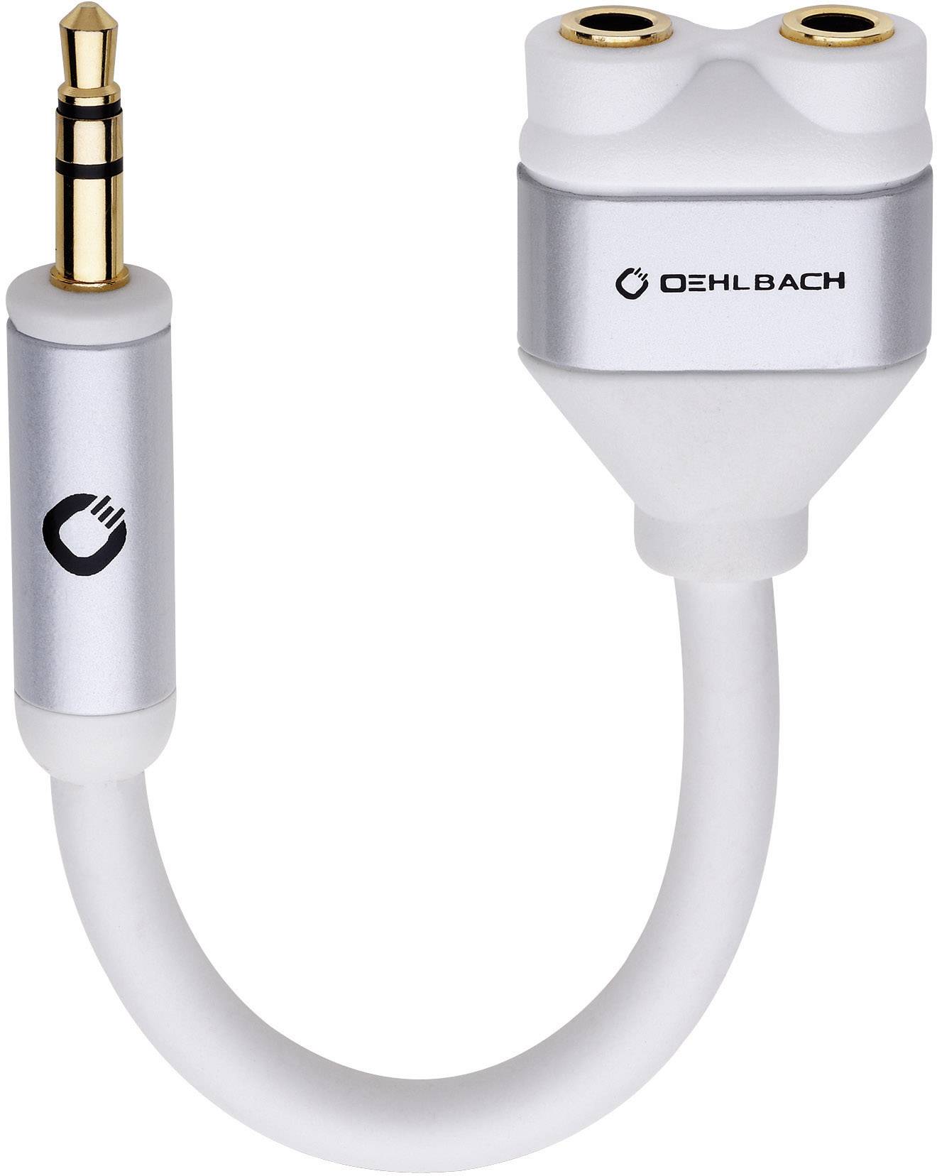 Oehlbach i-Connect J-AD Klinke Audio Y-Adapter [1x Klinkenstecker 3.5mm - 2x Klinkenbuchse 3.5 mm] Weiß