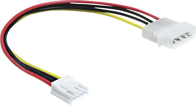Delock Strom Anschlusskabel [1x IDE-Strom-Stecker 4pol. - 1x Floppy-Strom-Buchse 4pol.] 0.22 m Schwarz, Rot, Gelb