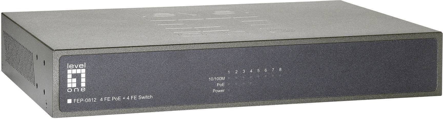 LevelOne FEP-0812 - Switch - unmanaged - 4 x 10/100 (PoE)