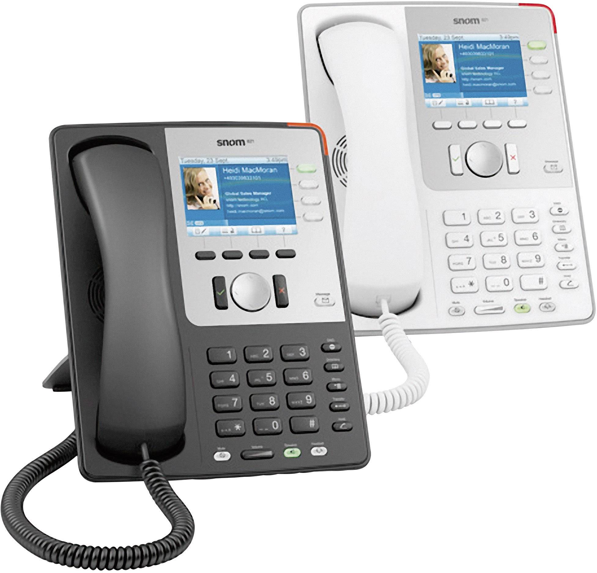 SNOM 821 Systemtelefon,VoIP Headsetanschluss, Freisprechen Farbdisplay Schwarz, Silber