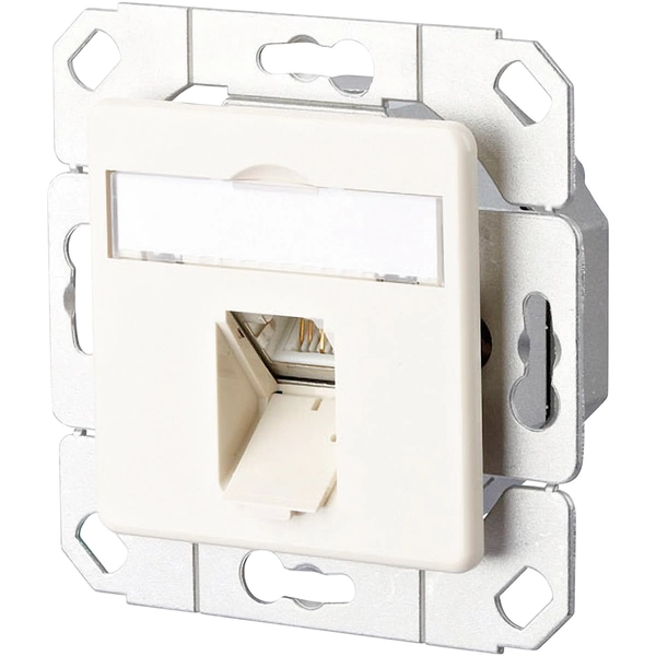 Metz Connect Netzwerkdose Unterputz Einsatz mit Zentralplatte CAT 6a 1 Port Reinweiß Metz Connect Netzwerkdose Unterputz Einsatz mit Zentralplatte CAT 6a 1 Port Reinweiß