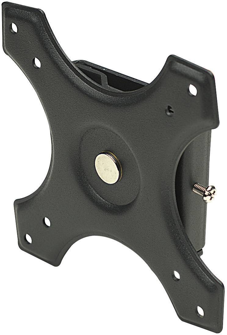 Schwarze TV-Wandhalterung mit sternförmigem Design und mehreren Befestigungslöchern, geeignet für kleinere Bildschirme.