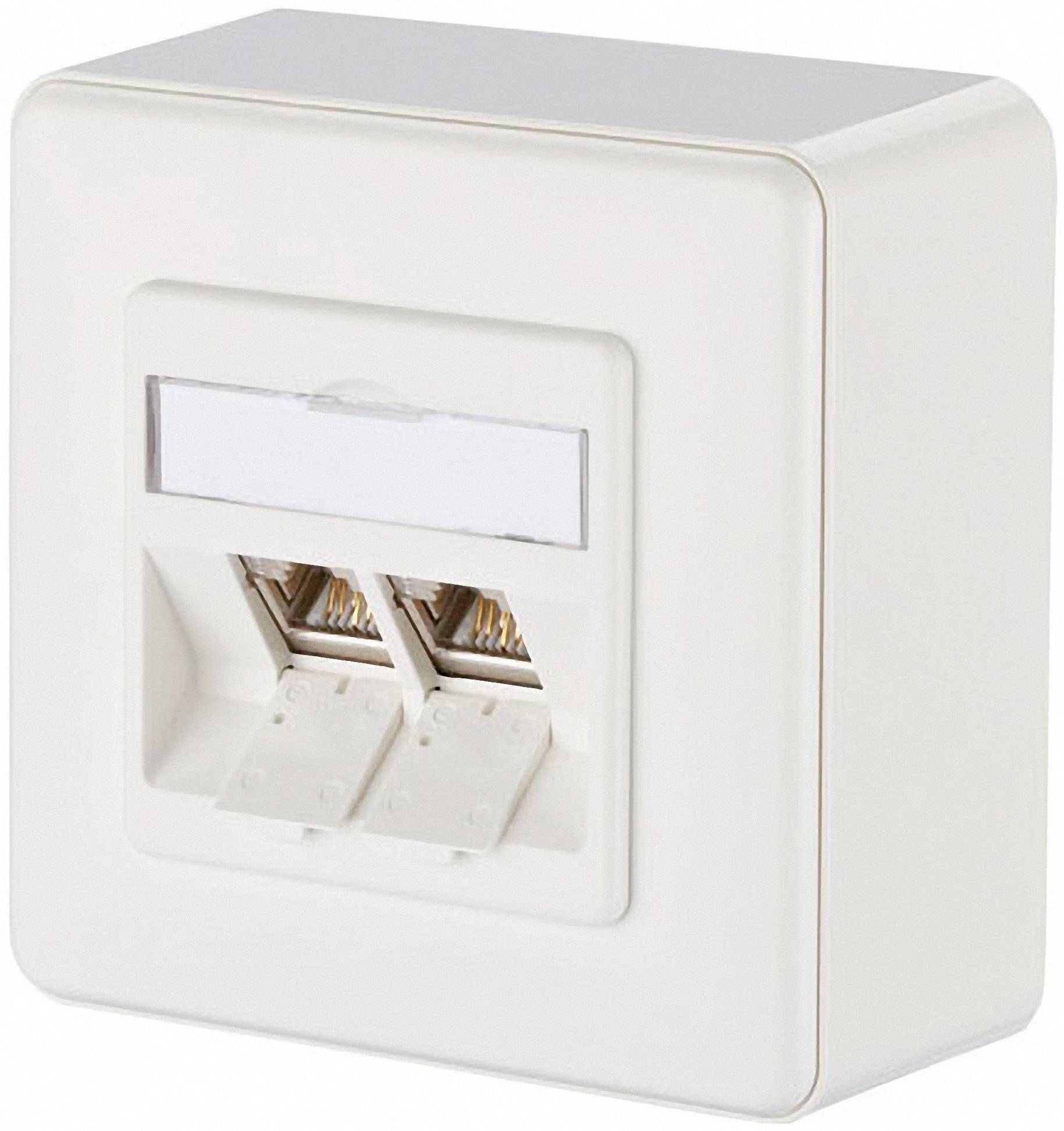 Metz Connect Netzwerkdose Aufputz CAT 6 2 Port Reinweiß
