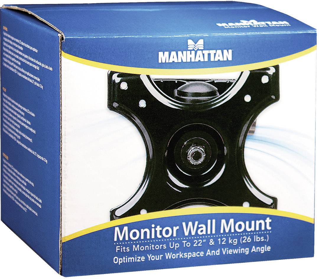 Manhattan 432351 Monitor-Wandhalterung 1 Display(s) 30,5 cm (12") - 55,9 cm (22") Schwarz Neigbar, Schwenkbar