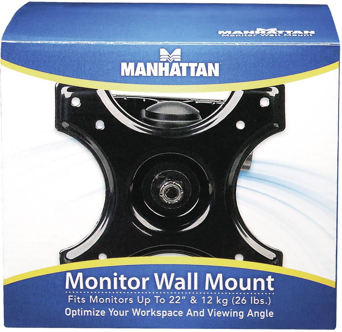 Manhattan 432351 Monitor-Wandhalterung 1 Display(s) 30,5 cm (12") - 55,9 cm (22") Schwarz Neigbar, Schwenkbar