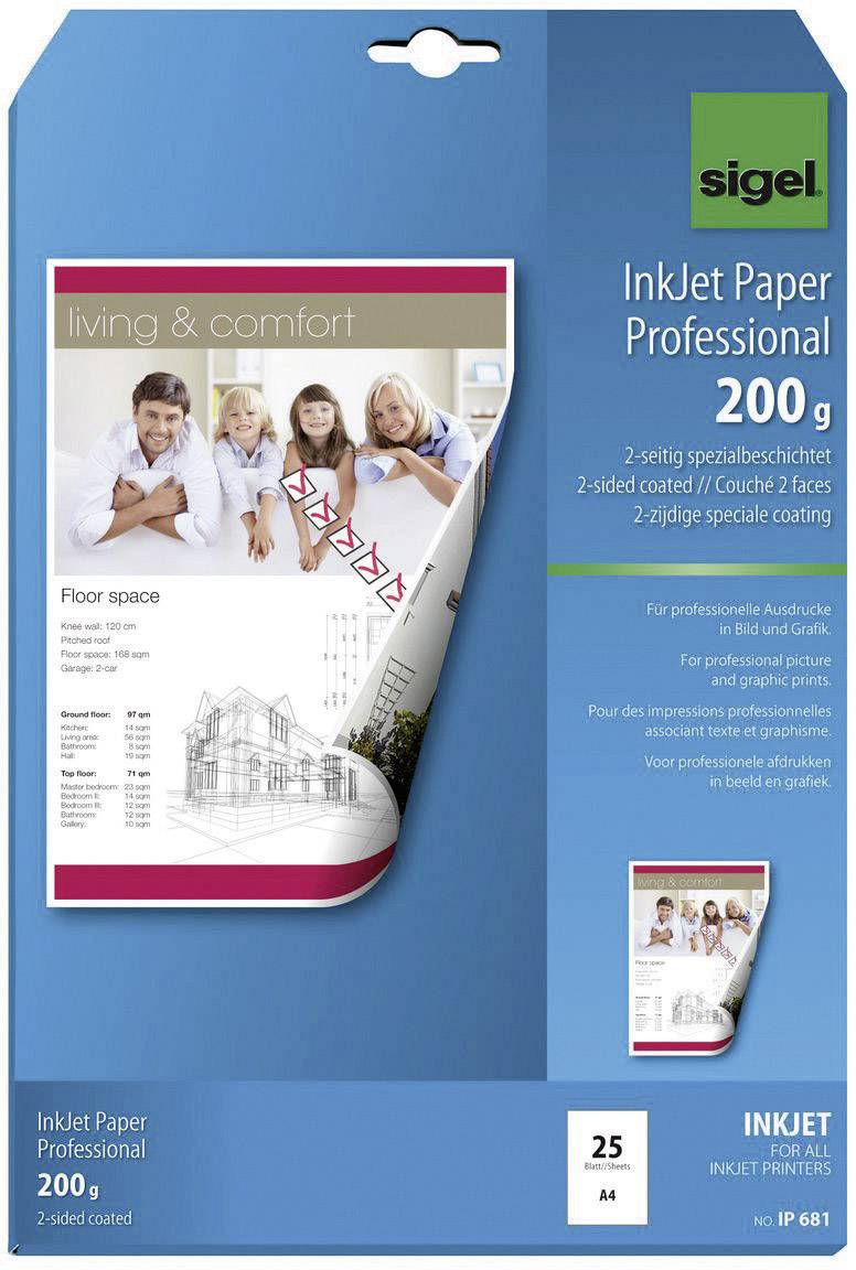InkJet-Papier A4 200g/qm 25 Blatt 2seitig spezialbeschichtet