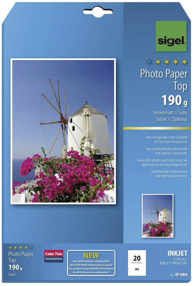 InkJet-Top-Photo-Papier A4 190g/qm seitenmatt 20 Blatt
