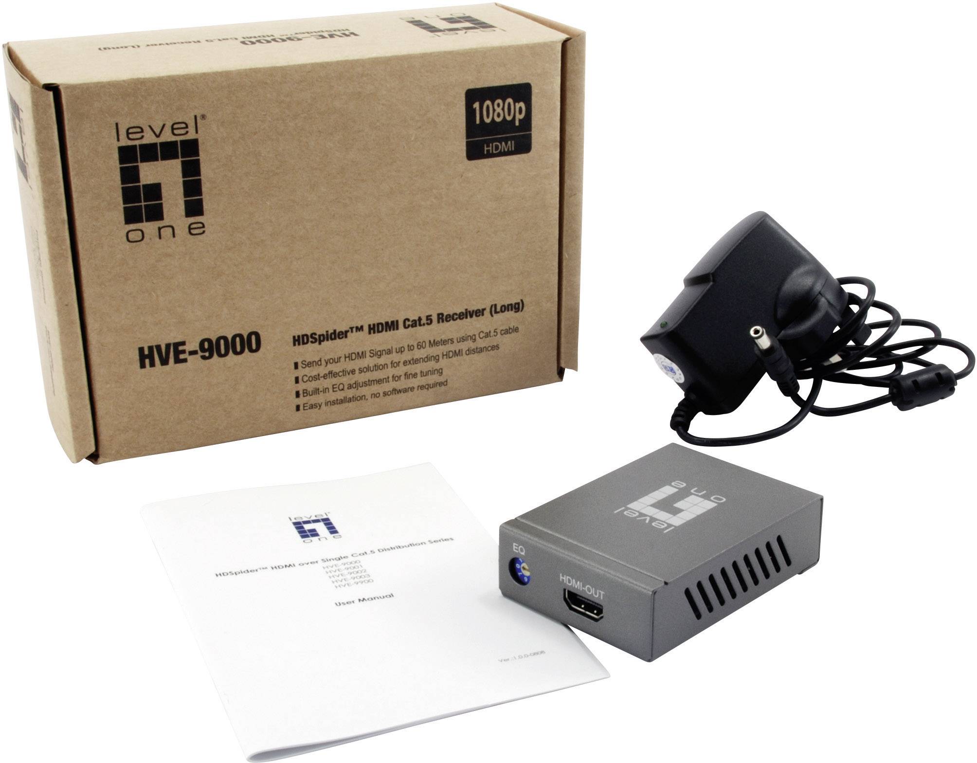 LevelOne HVE-9000 HDMI® Zusatzempfänger über Netzwerkkabel RJ45 60 m