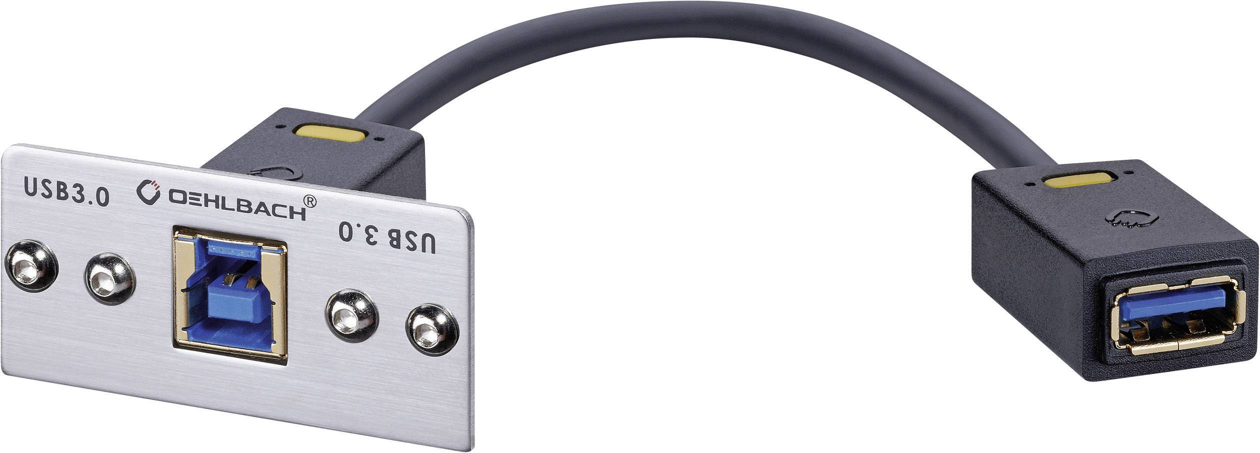 Oehlbach PRO IN MMT-C USB.3 B/A USB 3.2 Gen 1 (USB 3.0) Multimedia-Einsatz mit Kabelpeitsche