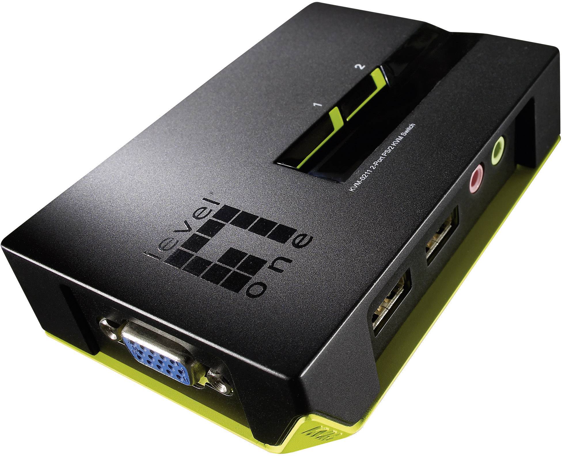 LevelOne 2 Port USB Desptop Switch mit Audiofunktion