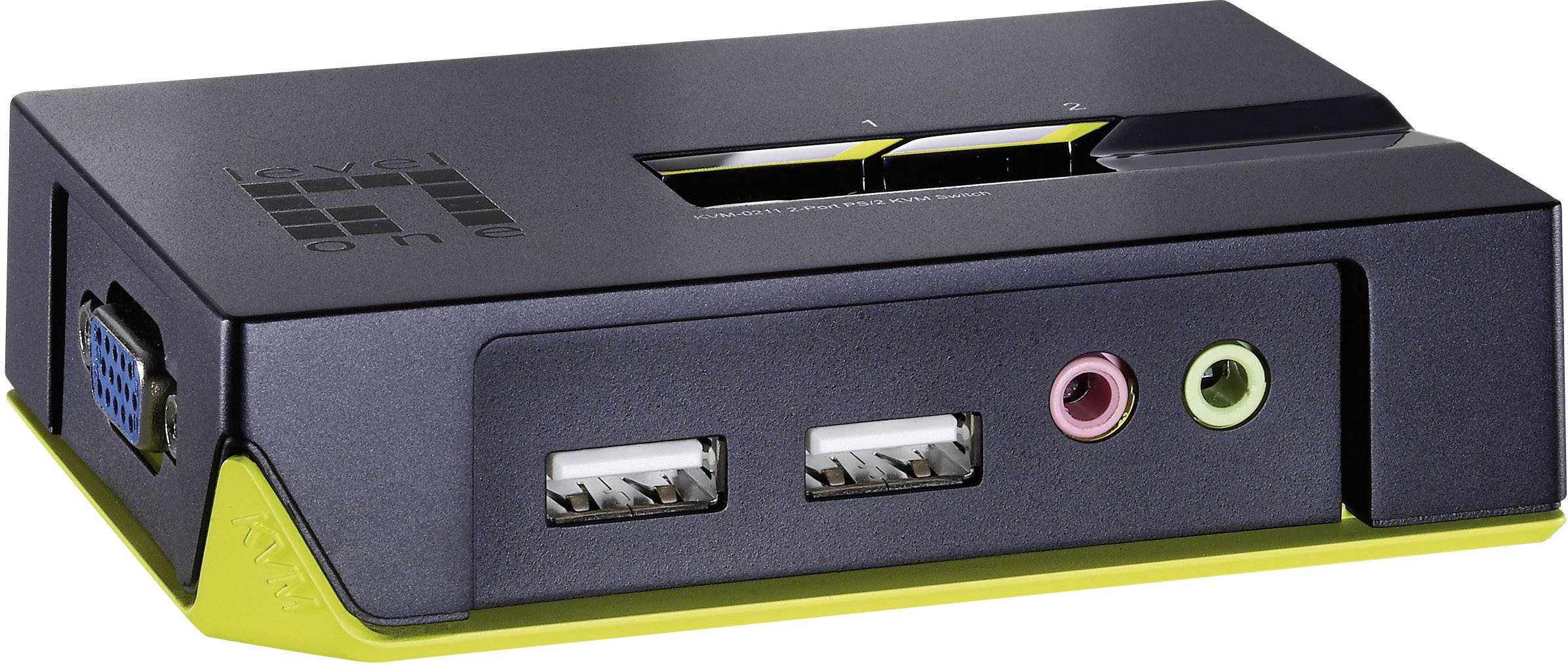 LevelOne 2 Port USB Desptop Switch mit Audiofunktion