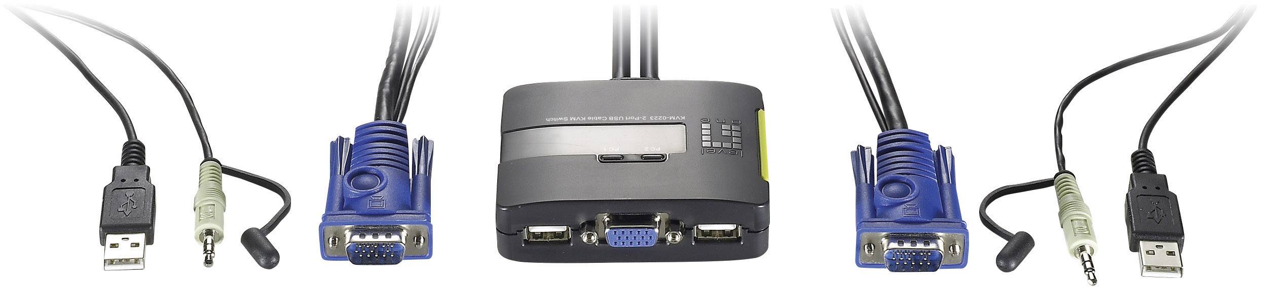 KVM-Umschalter 2x USB KVM-0223 mit Audio