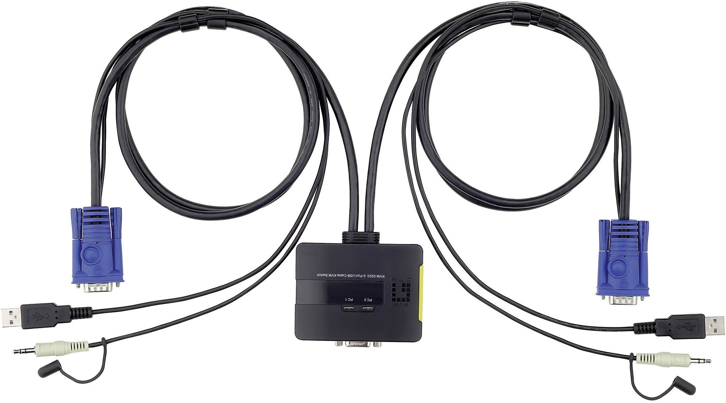 LevelOne KVM Switch 2x USB KVM-0223 mit Audio