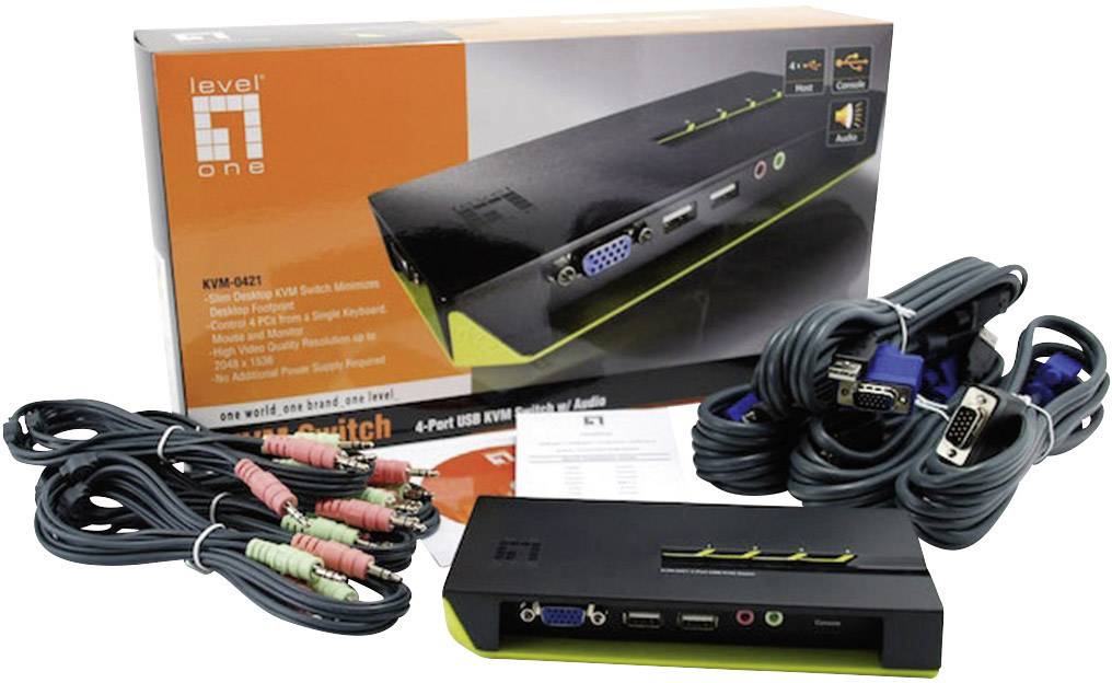 LevelOne KVM-0421 4 Port 2048 x 1536 Pixel