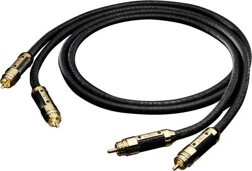 Oehlbach Cinch Audio Anschlusskabel [2x Cinch-Stecker - 2x Cinch-Stecker] 1.00m Schwarz vergoldete S