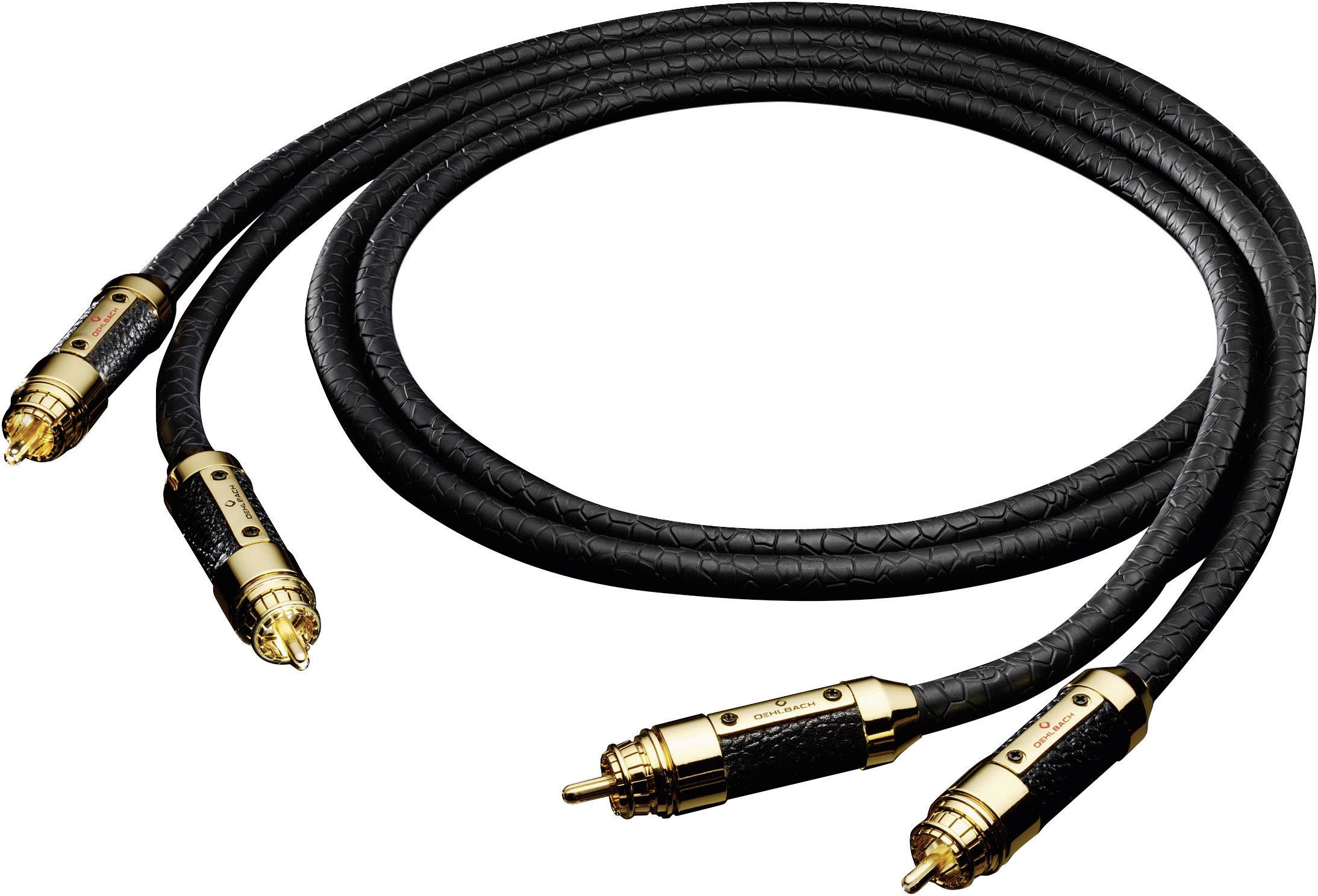 Cinch Audio Anschlusskabel [2x Cinch-Stecker - 2x Cinch-Stecker] 1.00 m Schwarz vergoldete Steckkontakte Oehlbach XXL® Sub Xtreme