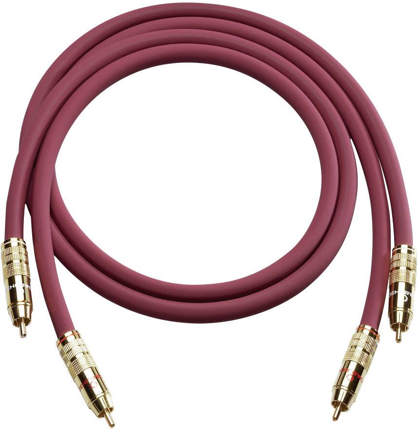 Cinch Audio Anschlusskabel [2x Cinch-Stecker - 2x Cinch-Stecker] 0.50 m Bordeaux vergoldete Steckkontakte Oehlbach NF 214 Master