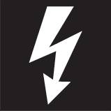 Ein schwarzes Blitz-Symbol zeigt Strom oder Energie an.
