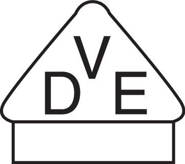 Ein dreieckiges Schild mit den Buchstaben 'D', 'V', 'E'.