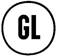 'GL' in einem Kreis dargestellt, möglicherweise ein Logo oder Symbol.