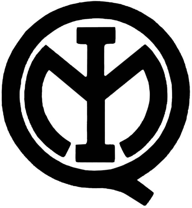 Schwarzes, stilisiertes Logo mit den Buchstaben ‘Y’, ‘M’ und ‘Q’ ineinander verschlungen.