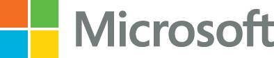 'Microsoft'-Logo mit vier bunten Quadraten links und dem Schriftzug 'Microsoft' in grauer Farbe rechts.