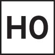 'HO' in weißen Buchstaben auf schwarzem Hintergrund.