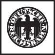 Ein rundes Emblem mit der Aufschrift 'Deutsche Reichsbahn' zeigt einen stilisierten Adler.
