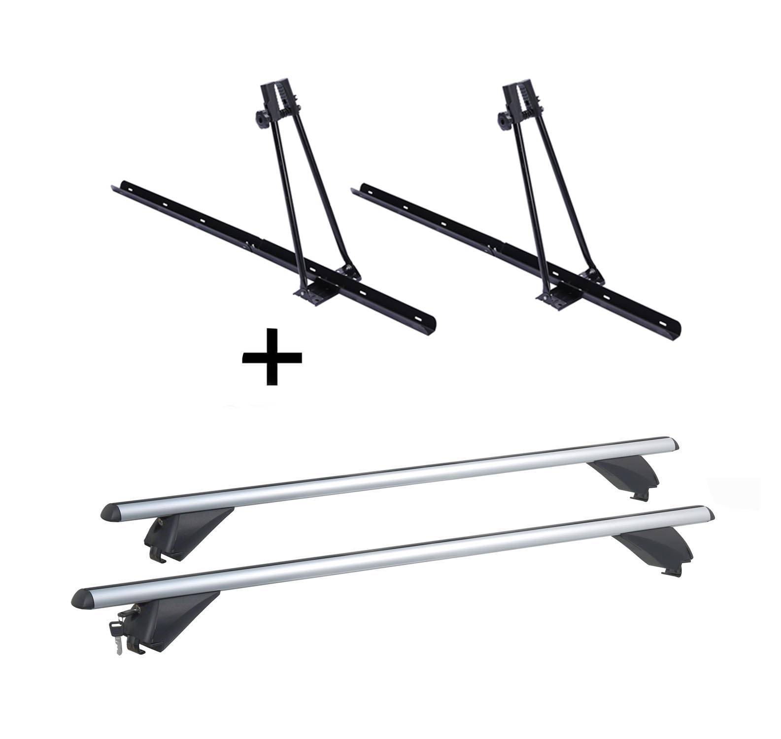 2x Fahrradträger ORION + Alu Dachträger RB003 kompatibel mit für VW Sharan II (5Türer) ab 2010