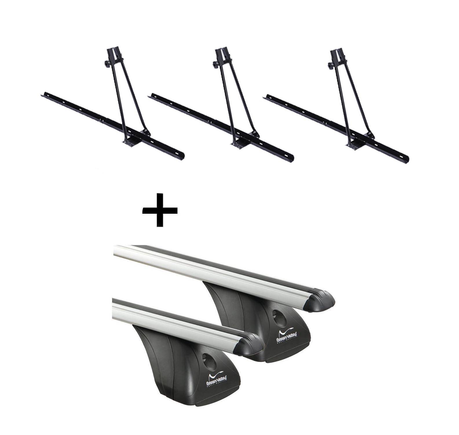 3x Fahrradträger ORION + Dachträger VDP kompatibel mit für Peugeot Bipper 3-5 Türer ab 2007