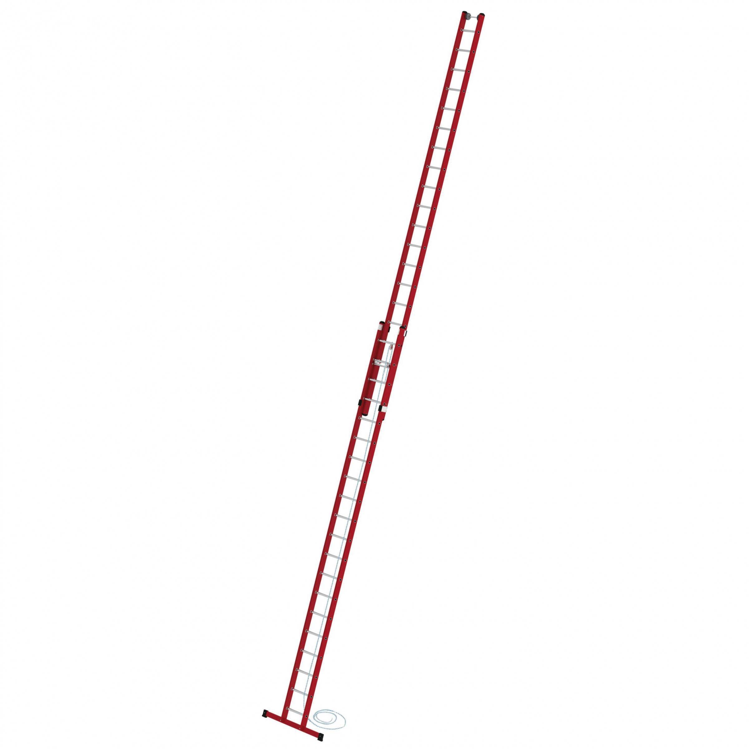 MUNK Kunststoff Seilzugleiter mit Standardtraverse 2x20 Sprossen