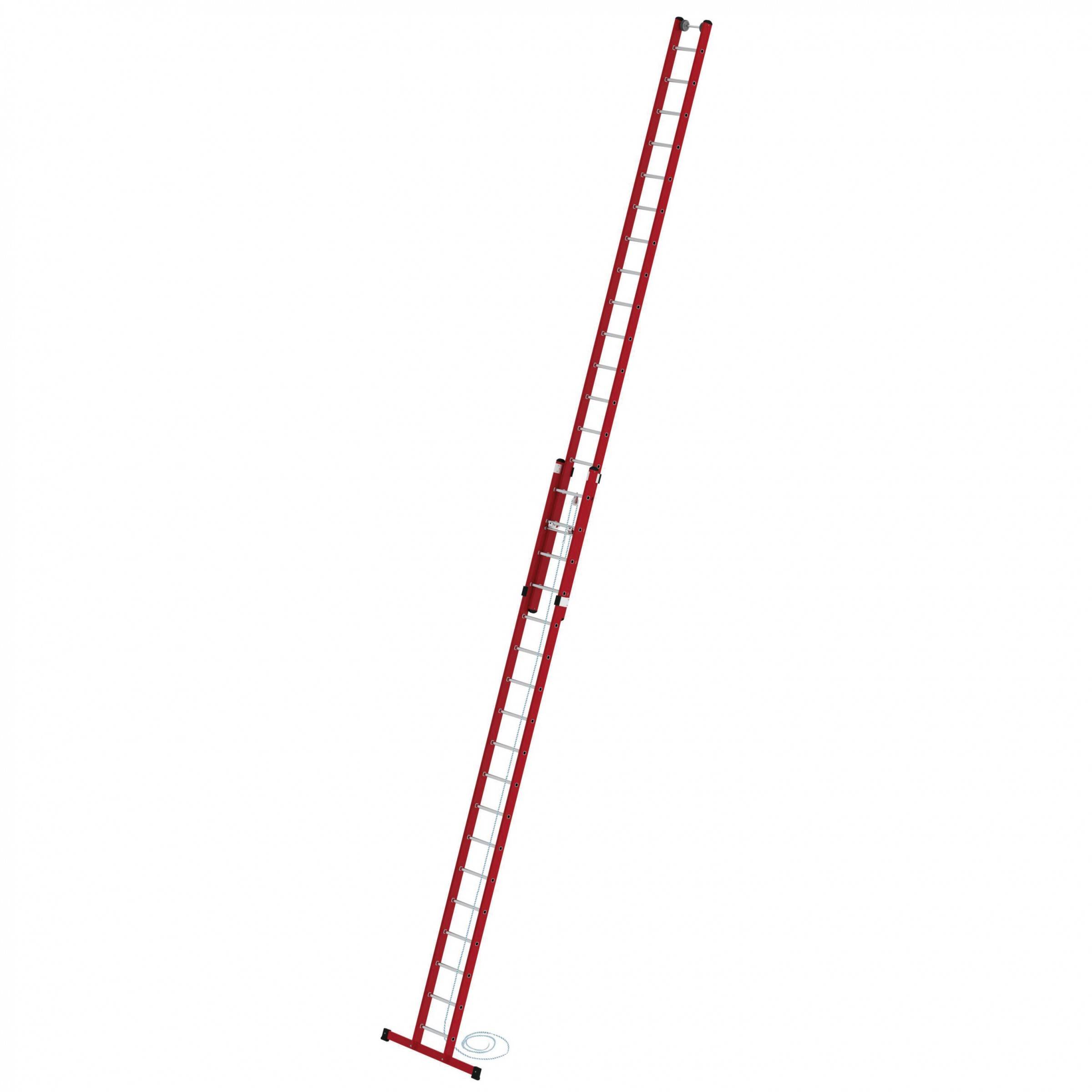 MUNK Kunststoff Seilzugleiter mit Standardtraverse 2x18 Sprossen