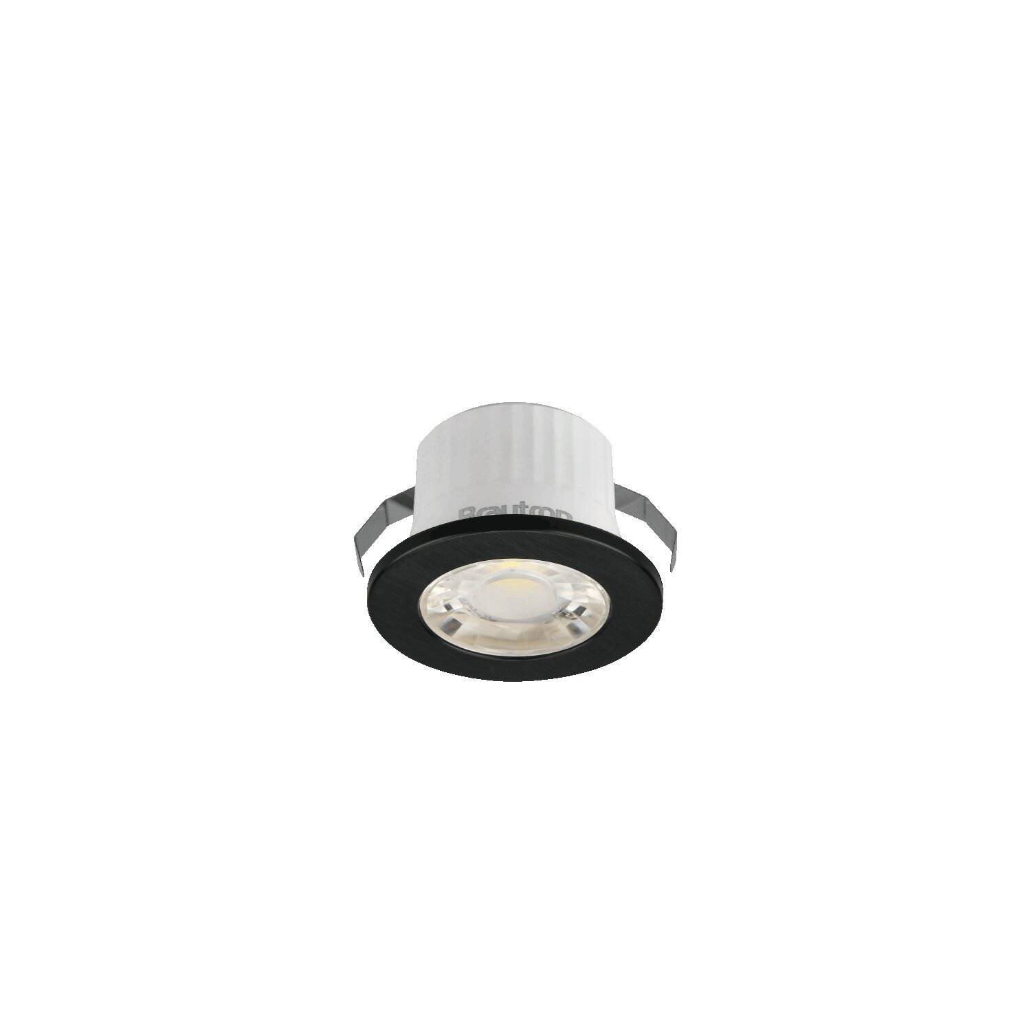 Braytron LED Mini Einbaustrahler 3W Spot IP54 Wassergeschützt 240lm 4000K Neutralweiß Einbauleuchte# Rund Schwarz
