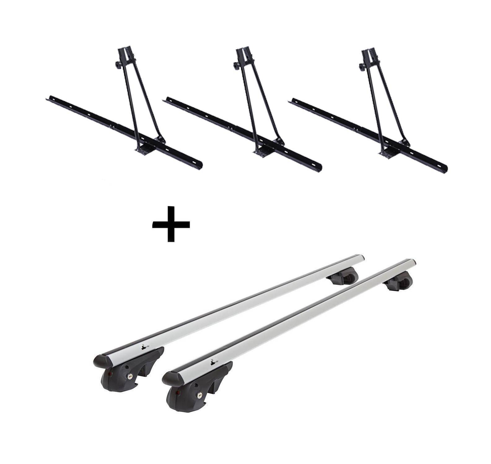 3x Fahrradträger ORION + Dachträger VDP004 L kompatibel mit für Ford Focus Turnier DAW 04-'11