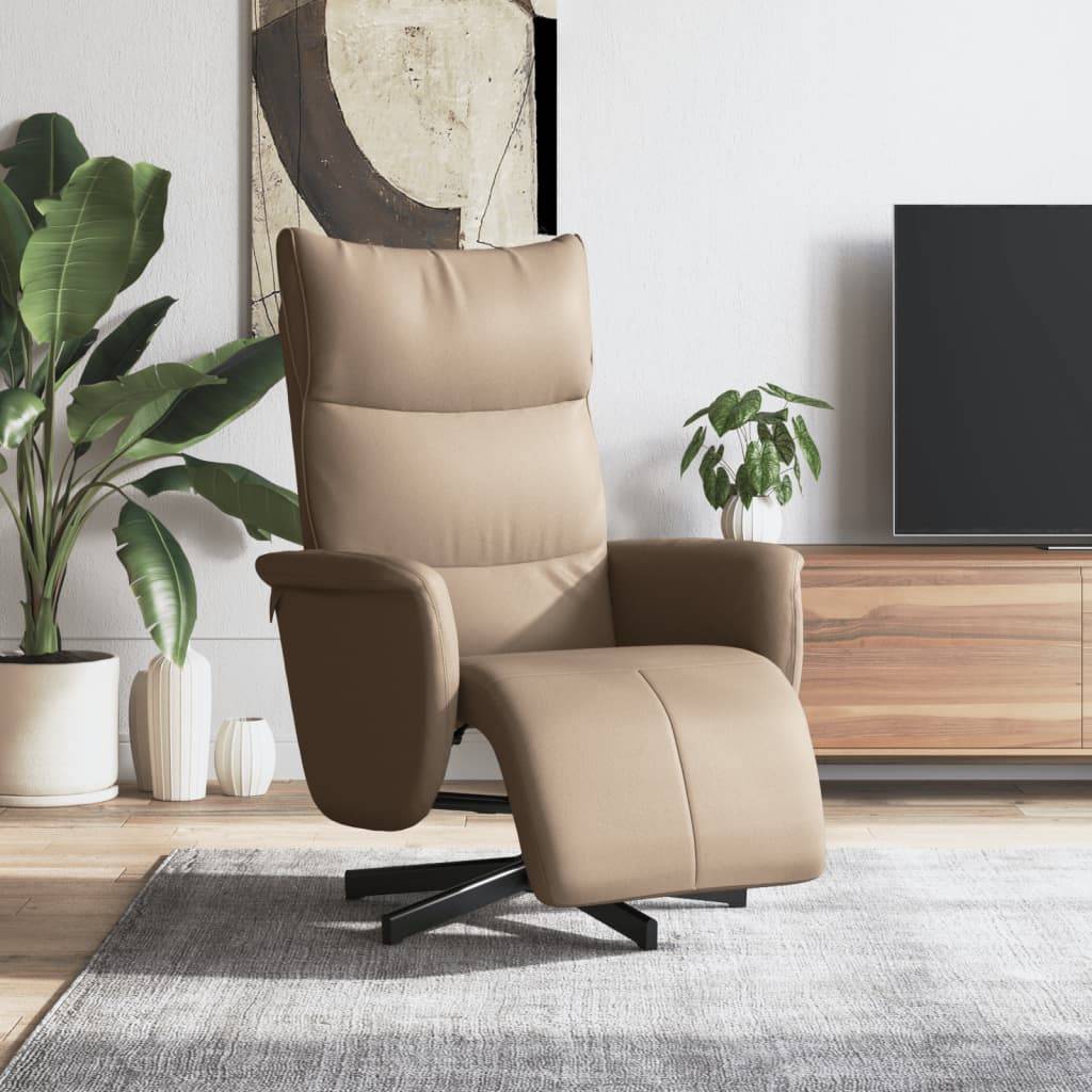 vidaXL Relaxsessel mit Fußteil Cappuccino-Braun Kunstleder