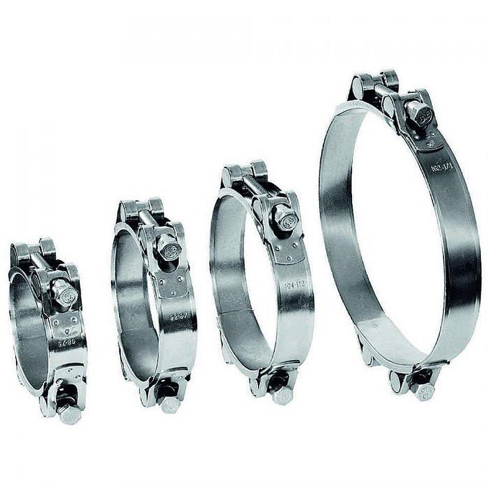 Gelenkbolzenschelle GEMI GBS 2-teilig - Spannbereich-Ø 125 bis 140 mm - Edelstahl 1.4401 - Breite 30 mm - Preis per Stück